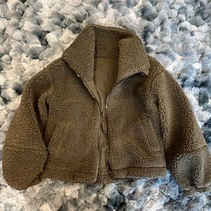 Gently worn sherpa zip up. Hunter green and super soft.